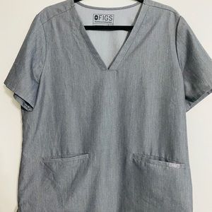 Size XL grey Fig uniform scrub top